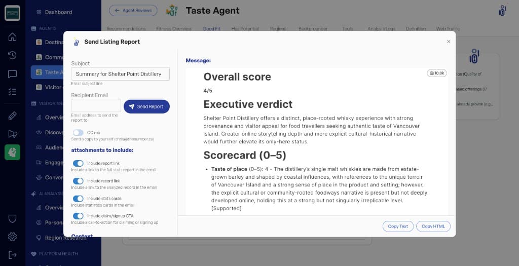 Shareable operator report with an executive verdict and scorecard